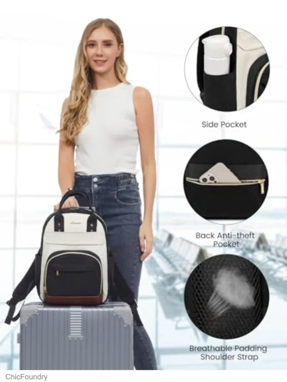 Small Backpack Purse for Women, Waterproof Nylon Fashion Mini Backpack Travel